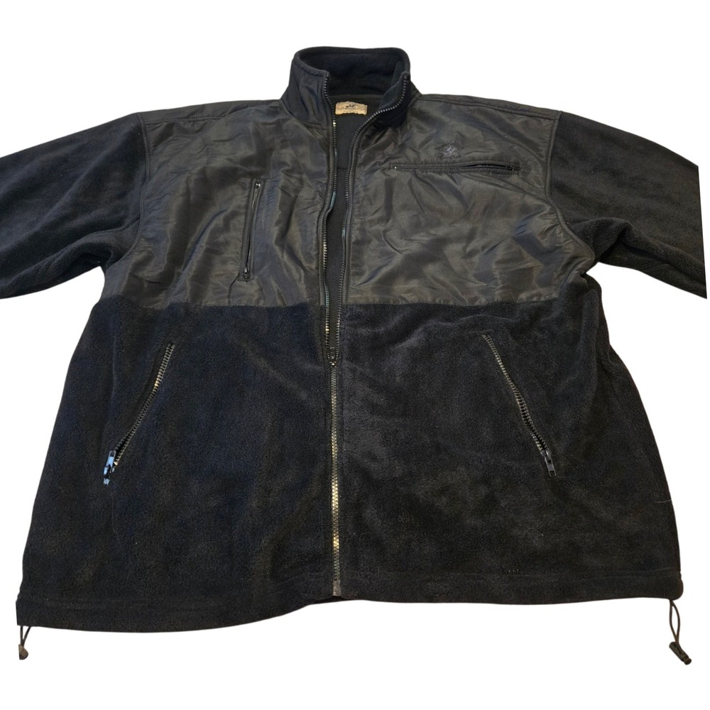 NWT‎  Beverly Hills Polo Club Fleece Jacket Full Zip Black Pockets